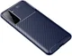 Samsung Galaxy S21 Plus Hoesje Siliconen Carbon TPU Back Cover Blauw afbeelding 4