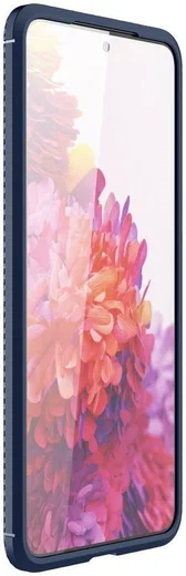 Samsung Galaxy S21 Plus Hoesje Siliconen Carbon TPU Back Cover Blauw afbeelding 2