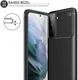 Samsung Galaxy S21 Hoesje Siliconen Carbon TPU Back Cover Zwart afbeelding 2