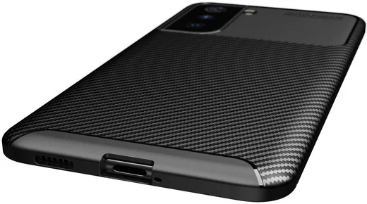 Samsung Galaxy S21 Hoesje Siliconen Carbon TPU Back Cover Zwart afbeelding 14