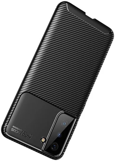 Samsung Galaxy S21 Hoesje Siliconen Carbon TPU Back Cover Zwart afbeelding 10