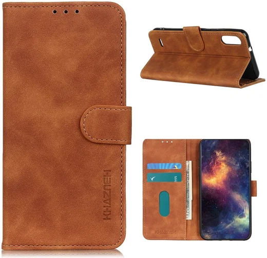 LG K22 Hoesje Retro Wallet Book Case Bruin afbeelding 5