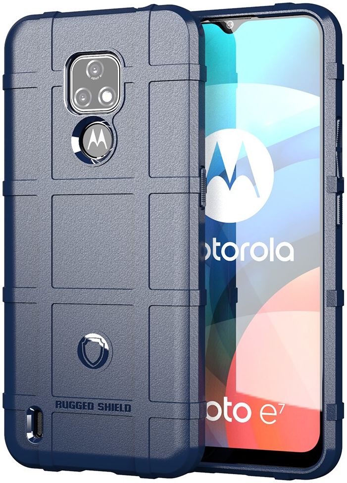 Motorola Moto E7 Hoesje Shock Proof Rugged Shield Blauw afbeelding 1