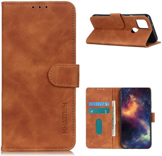 Motorola Moto G9 Power Hoesje Retro Wallet Book Case Bruin afbeelding 3