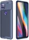Motorola Moto G 5G (2020) Hoesje Siliconen Carbon TPU Back Cover Blauw afbeelding 1