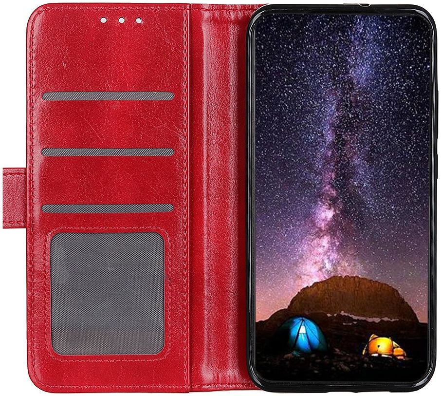 Motorola Moto G9 Power Hoesje Portemonnee Crazy Horse Book Case Rood afbeelding 7