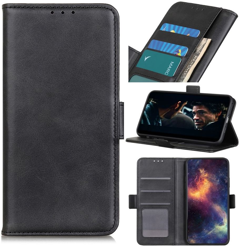 Motorola G9 Power Book Case Hoesje Book Case Retro Wallet Zwart afbeelding 1