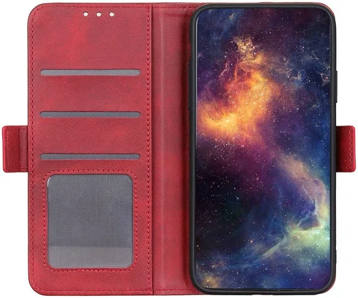 Motorola G9 Power Book Case Hoesje Book Case Retro Wallet Rood afbeelding 3