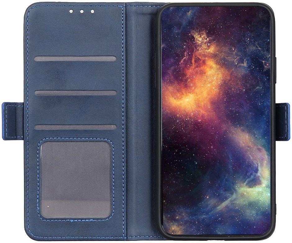 Motorola G9 Power Book Case Hoesje Book Case Retro Wallet Blauw afbeelding 3