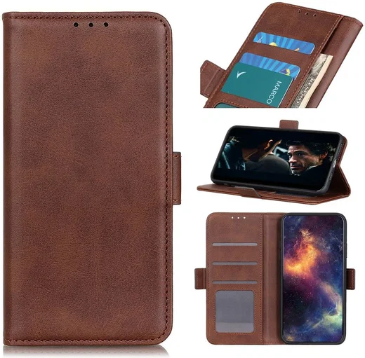 Motorola G9 Power Book Case Hoesje Book Case Retro Wallet Coffee afbeelding 1