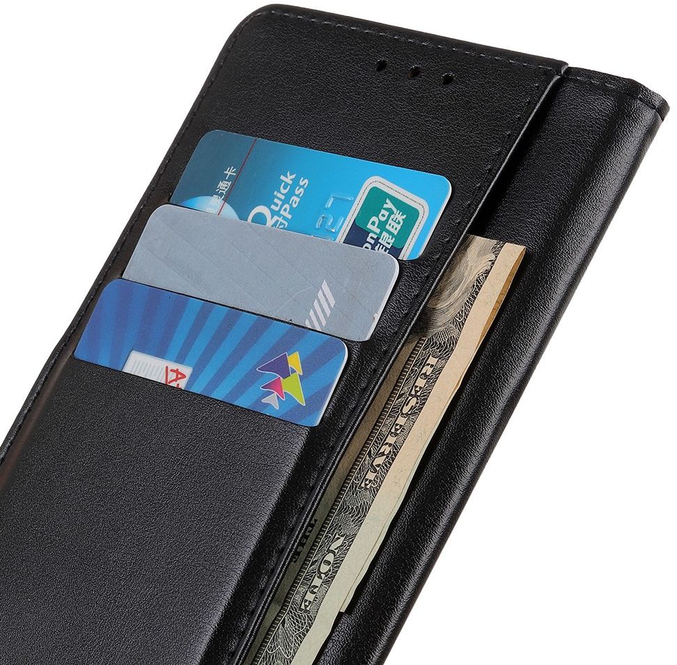 Motorola Moto G 5G (2020) Hoesje Portemonnee Kunstleer Book Case Zwart afbeelding 2