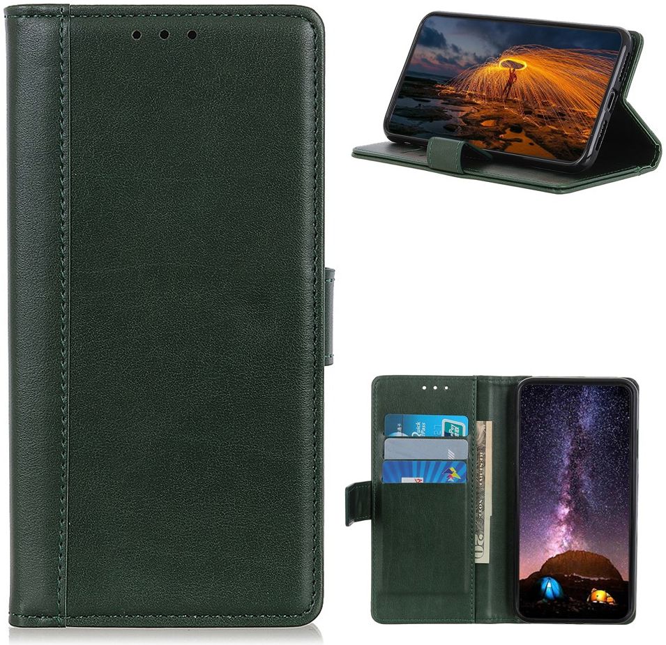 Motorola Moto G 5G (2020) Hoesje Portemonnee Kunstleer Book Case Groen afbeelding 5