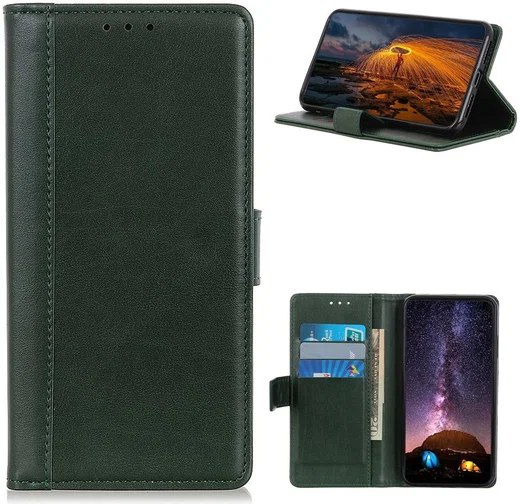 Motorola Moto G 5G (2020) Hoesje Portemonnee Kunstleer Book Case Groen afbeelding 5