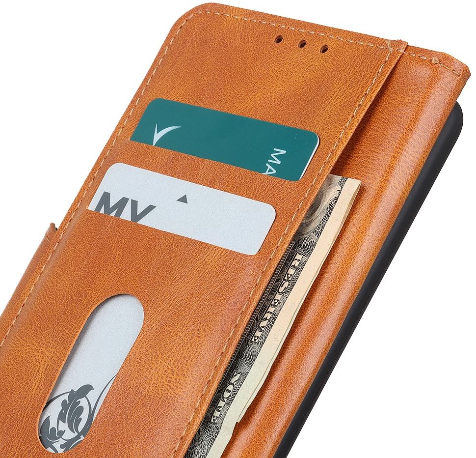 Motorola Moto G 5G (2020) Hoesje Wallet Book Case Bruin afbeelding 3