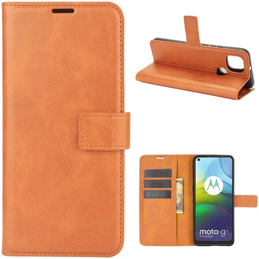 Motorola Moto G9 Power Portemonnee Bookcase Hoesje Oranje afbeelding 1