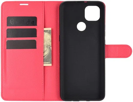 Motorola Moto G9 Power Hoesje Portemonnee Book Case Rood afbeelding 5