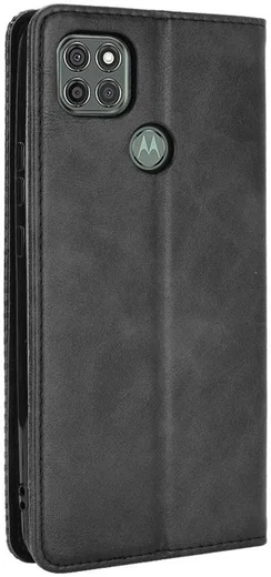 Motorola Moto G9 Power Hoesje Vintage Portemonnee Book Case Zwart afbeelding 4