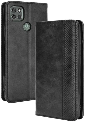 Motorola Moto G9 Power Hoesje Vintage Portemonnee Book Case Zwart afbeelding 2