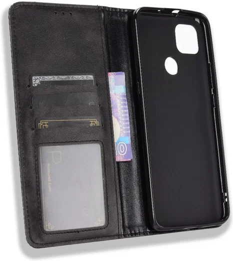 Motorola Moto G9 Power Hoesje Vintage Portemonnee Book Case Zwart afbeelding 8