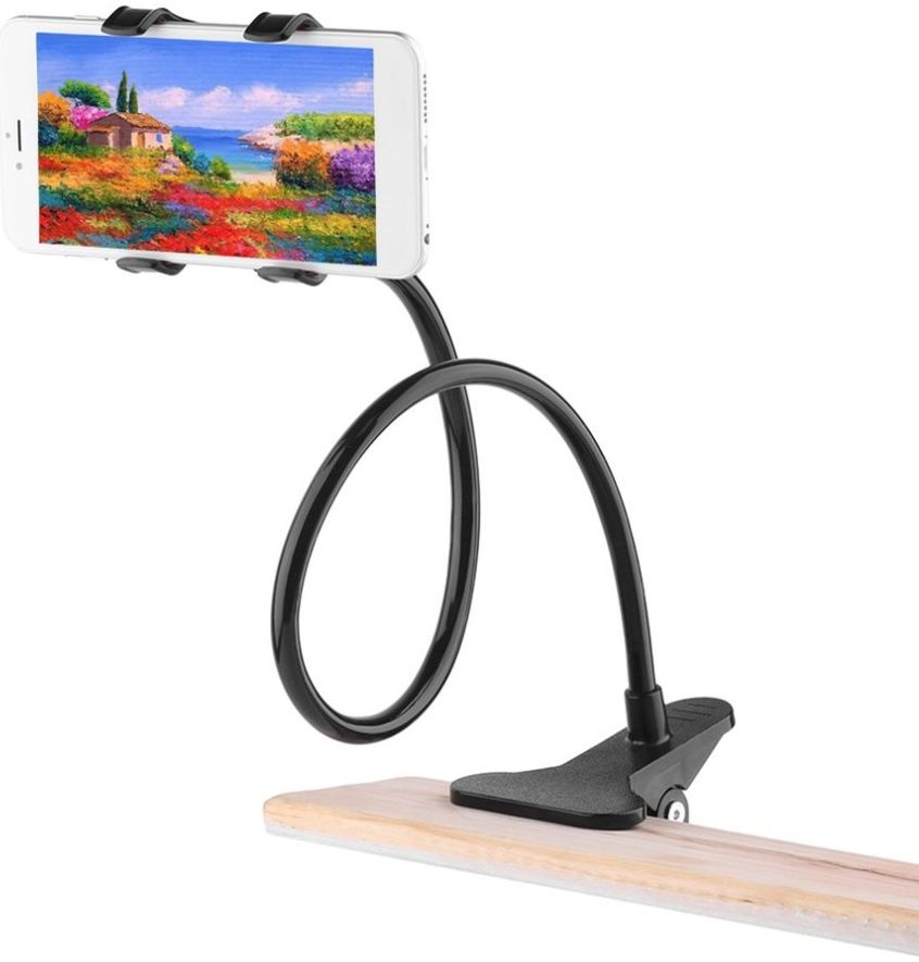 Universele en Flexibele Tablet en Telefoonhouder Bureau en Bed Zwart afbeelding 2
