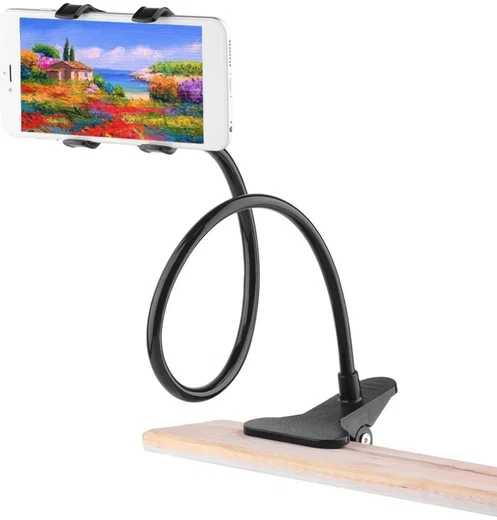 Universele en Flexibele Tablet en Telefoonhouder Bureau en Bed Zwart afbeelding 2