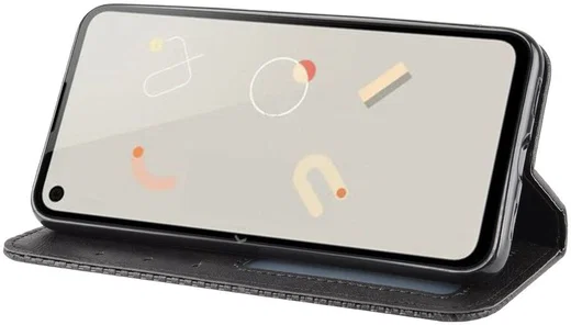Google Pixel 4A Hoesje Vintage Portemonnee Book Case Zwart afbeelding 3