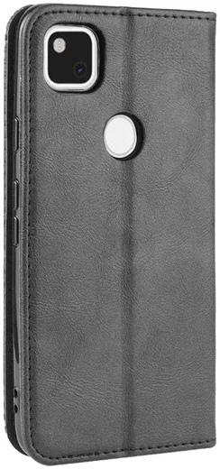 Google Pixel 4A Hoesje Vintage Portemonnee Book Case Zwart afbeelding 8