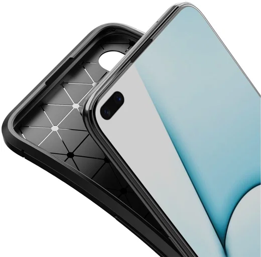 Realme X50 Hoesje Siliconen Carbon TPU Back Cover Zwart afbeelding 9