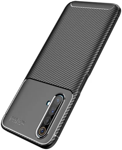 Realme X50 Hoesje Siliconen Carbon TPU Back Cover Zwart afbeelding 10