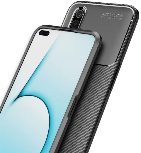 Realme X50 Hoesje Siliconen Carbon TPU Back Cover Zwart afbeelding 11
