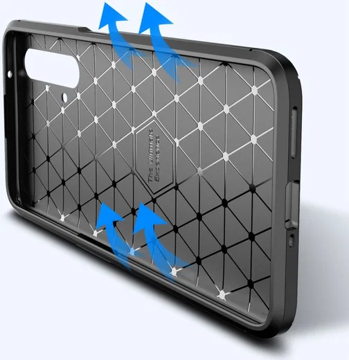 Realme X50 Hoesje Siliconen Carbon TPU Back Cover Zwart afbeelding 6