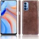 Oppo Reno 4 5G Hoesje met Lychee Kunstleer Coating Bruin afbeelding 1