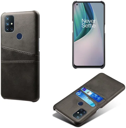 OnePlus Nord N10 Hoesje Back Cover met Kaarthouder Zwart afbeelding 3