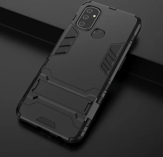 OnePlus Nord N100 Hoesje Shock Proof Back Cover Met Kickstand Zwart afbeelding 10