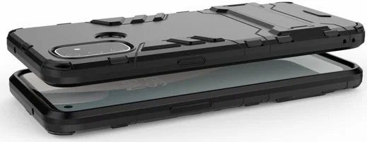 OnePlus Nord N100 Hoesje Shock Proof Back Cover Met Kickstand Zwart afbeelding 7