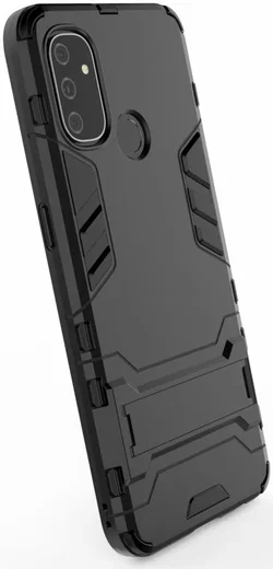 OnePlus Nord N100 Hoesje Shock Proof Back Cover Met Kickstand Zwart afbeelding 8