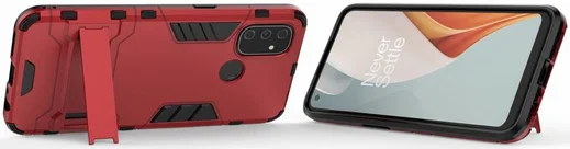 OnePlus Nord N100 Hoesje Shock Proof Back Cover Met Kickstand Rood afbeelding 3