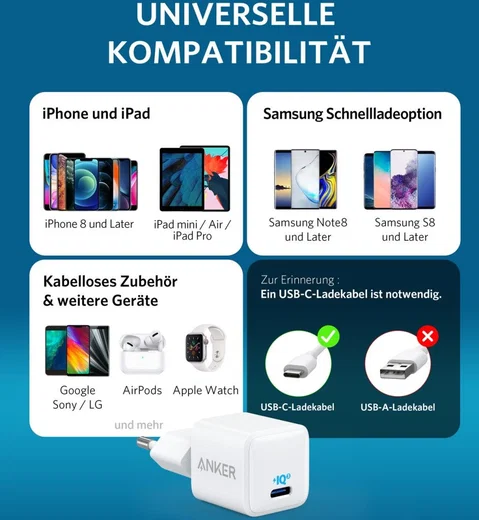 Anker PowerPort 3 18W USB-C Lader Wit afbeelding 4