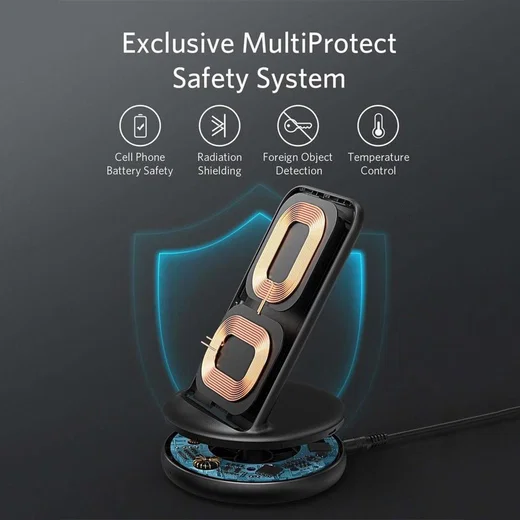 Anker PowerWave II Sense (15W) Draadloze Oplader met Standaard Zwart afbeelding 8