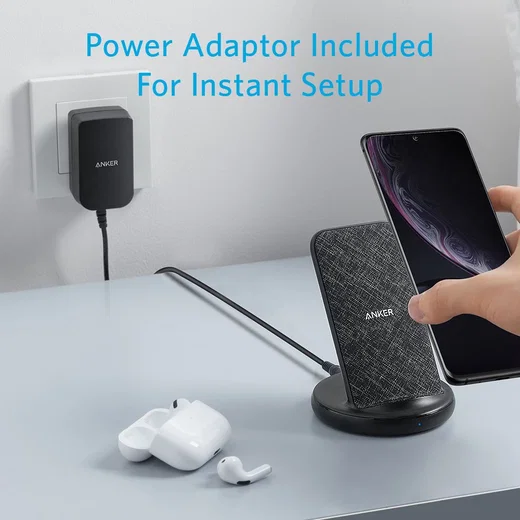 Anker PowerWave II Sense (15W) Draadloze Oplader met Standaard Zwart afbeelding 7