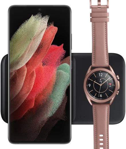 Originele Samsung Wireless Charger met Adapter Telefoon en Watch Zwart afbeelding 1