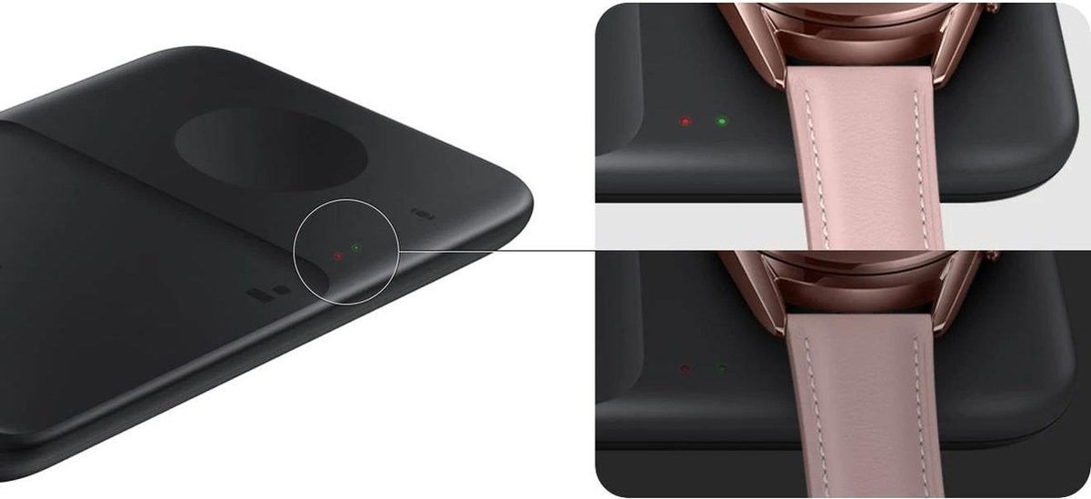 Originele Samsung Wireless Charger Duo Pad Smartphone/Buds/Watch Zwart afbeelding 7