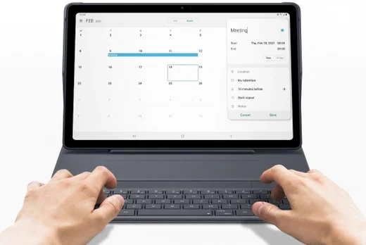 Originele Samsung Galaxy Tab A7 (2020 / 2022) Hoes met Keyboard Grijs afbeelding 5