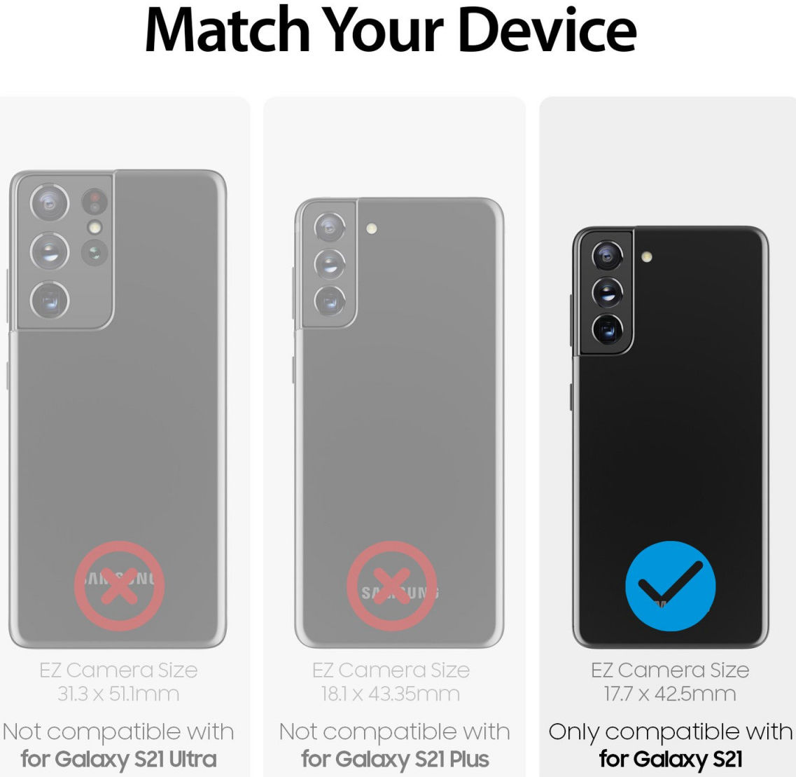 Whitestone Samsung Galaxy S21 Tempered Glass Cameraprotector (2-Pack) afbeelding 8