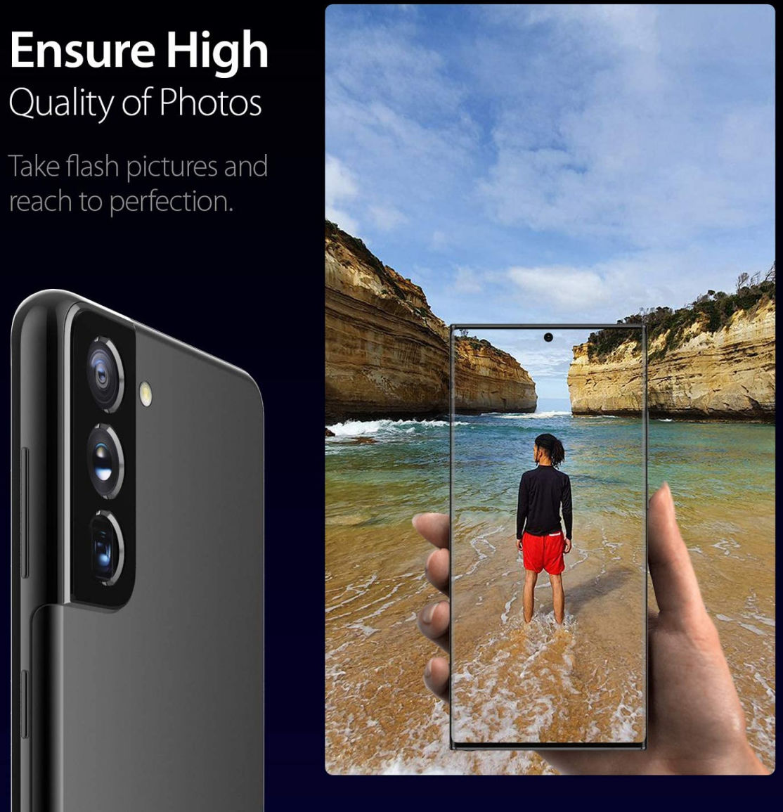 Whitestone Samsung S21 Plus Tempered Glass Cameraprotector (2-Pack) afbeelding 7