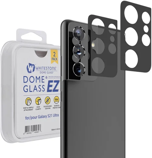 Whitestone Samsung S21 Ultra Tempered Glass Cameraprotector (2-Pack) afbeelding 1