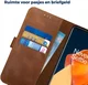 Rosso Deluxe OnePlus 9 Hoesje Echt Leer Book Case Bruin afbeelding 6