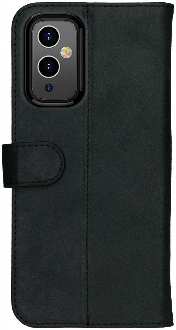 Rosso Deluxe OnePlus 9 Hoesje Echt Leer Book Case Zwart afbeelding 5