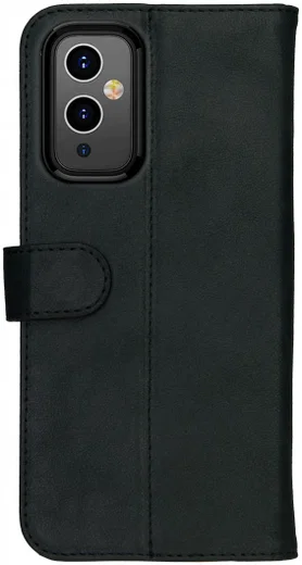 Rosso Deluxe OnePlus 9 Hoesje Echt Leer Book Case Zwart afbeelding 5