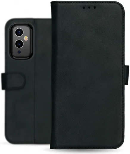 Rosso Deluxe OnePlus 9 Hoesje Echt Leer Book Case Zwart afbeelding 11